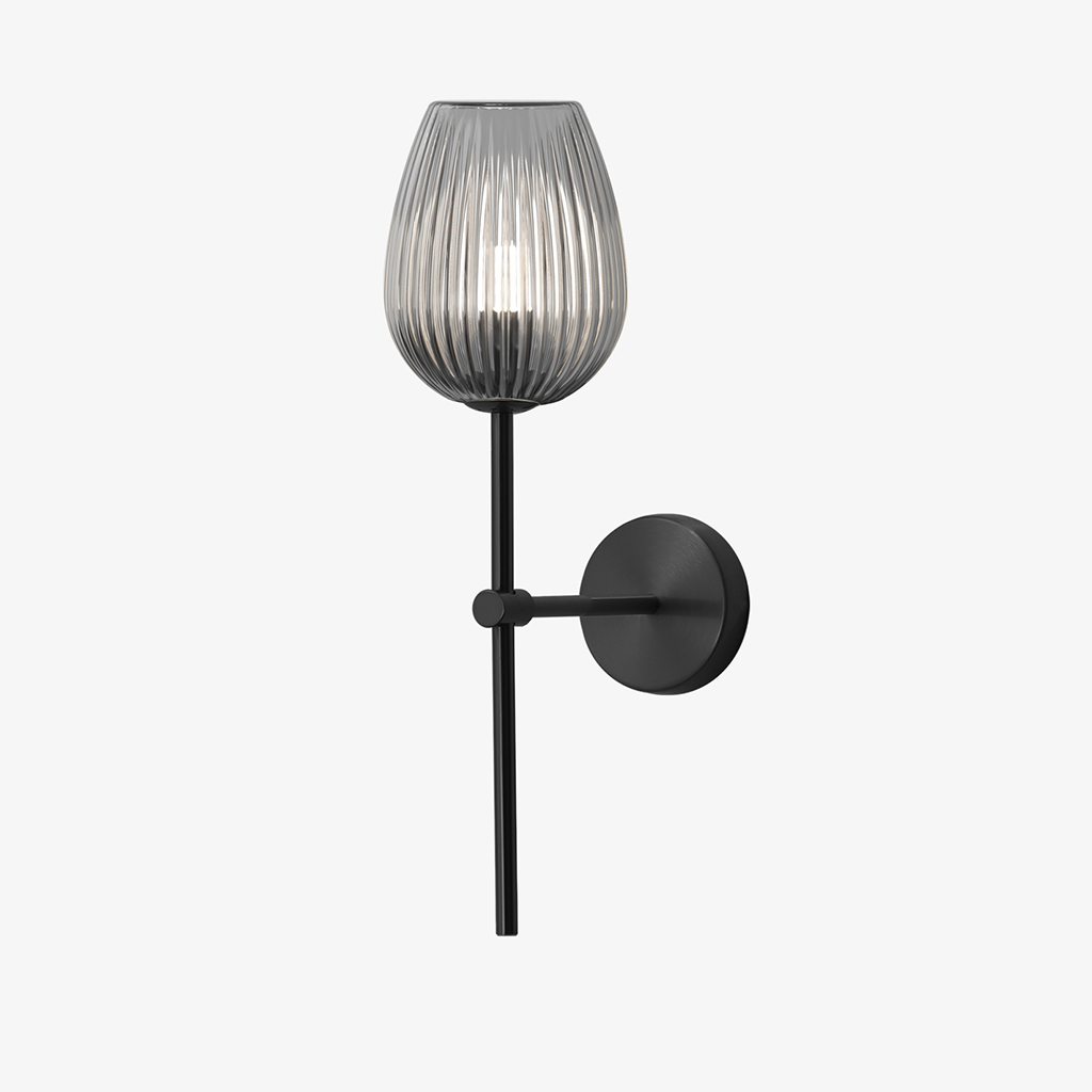 Popular Italian Style Crystal Grey Transparent Wine Glass Shape LED Wall Light For Indoor Decoration 6829