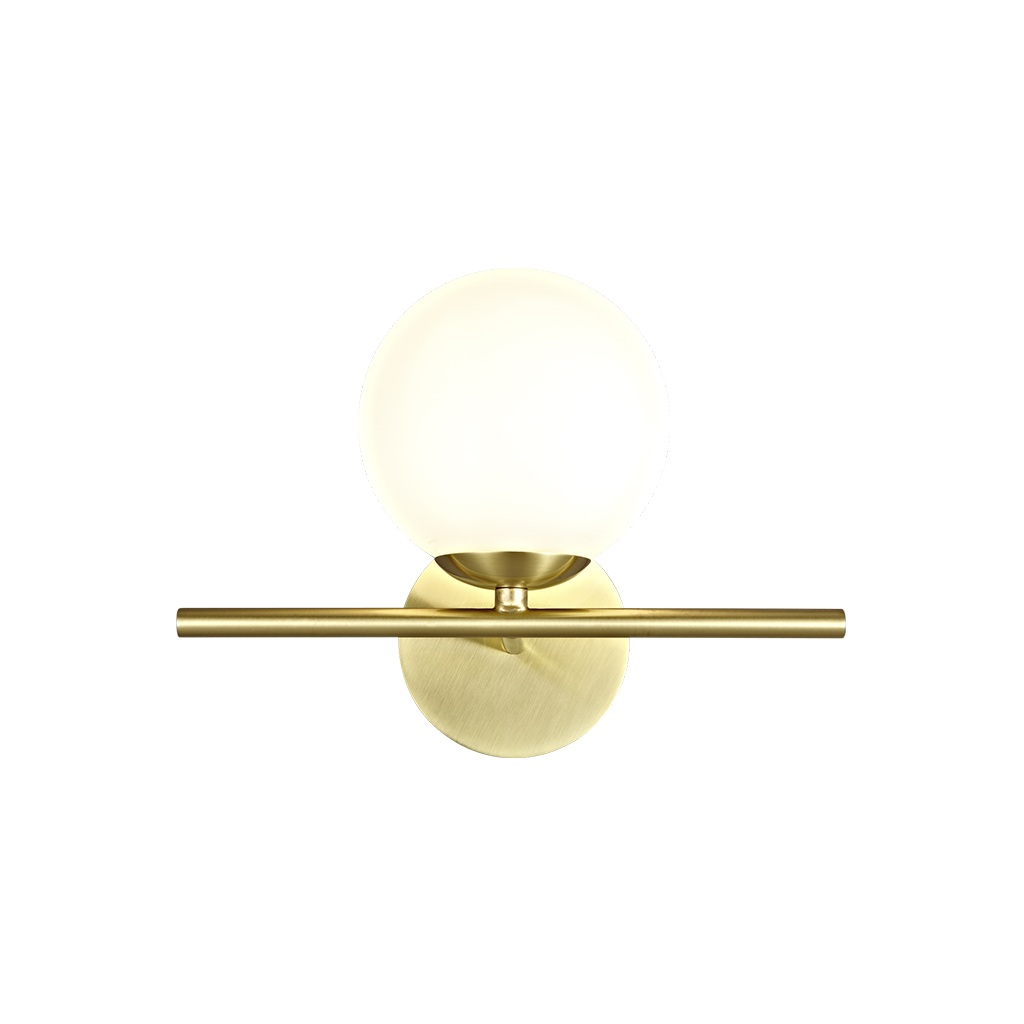 IP44 Antique Brass Round Glass Ball Wall Light 6838