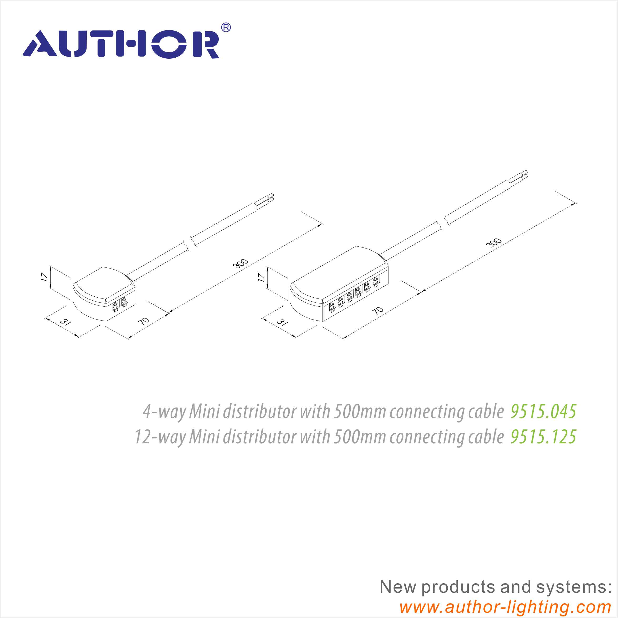 LED Lighting Connector 4-way or 12-way for LED Driver 9515