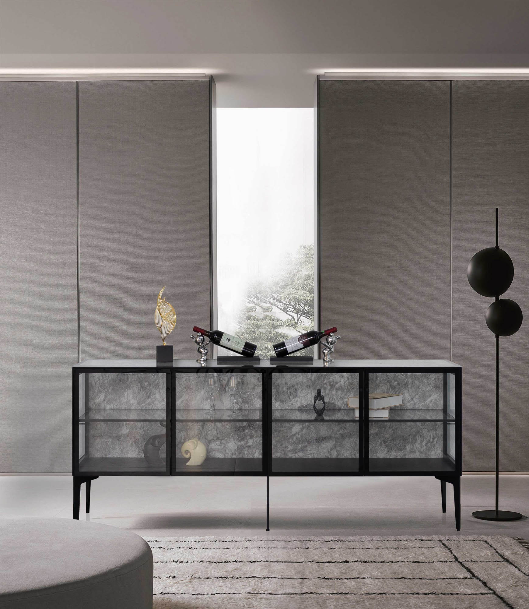 Frameless TV cabinet