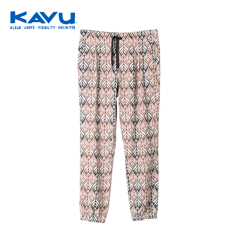KAVU新款戶外速干褲女款彈性長(zhǎng)褲春夏季印花寬松中腰運(yùn)動(dòng)褲女6075