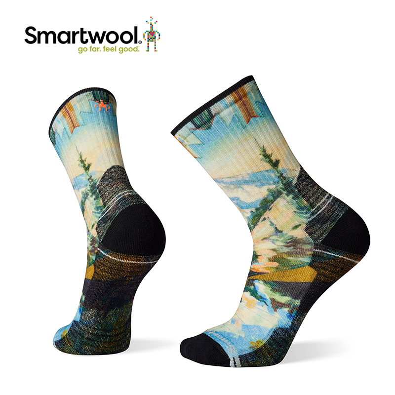 Smartwool女士徒步功能全减震中筒袜运动袜图案羊毛袜SW001617