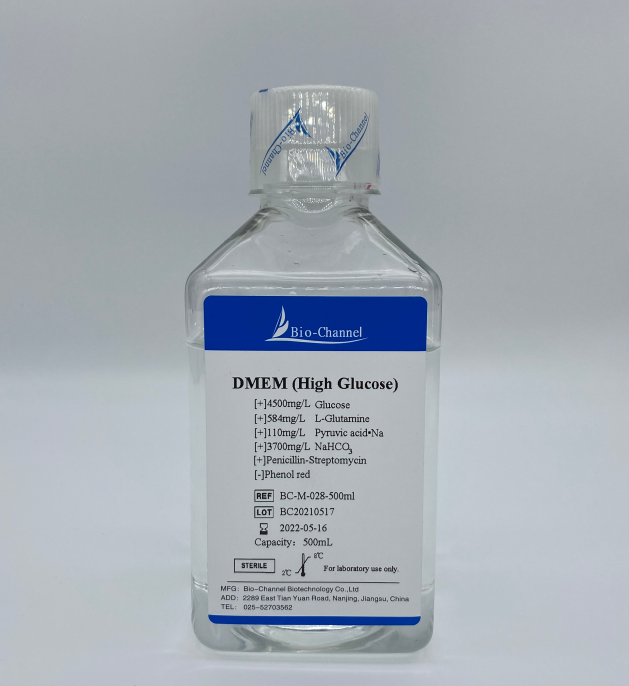 DMEM 培養(yǎng)基(高糖,無(wú)酚紅，含雙抗) BC-M-028-500ml