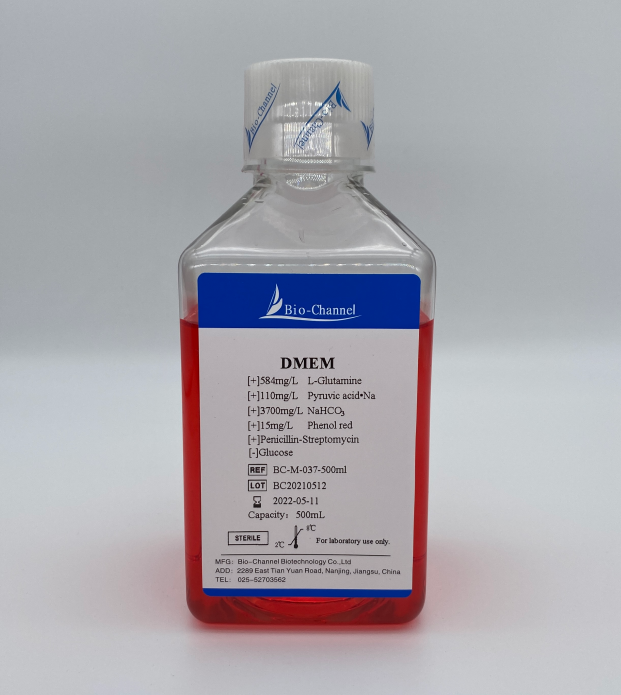 DMEM培養(yǎng)基(無(wú)糖,含酚紅，含雙抗) BC-M-037-500ml
