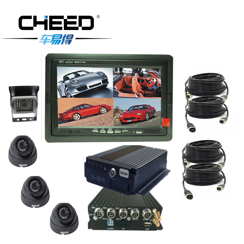 厂家直销车易得 CYD-S7002 工程车货车360全景记录仪四路监控前后左右四分割24V硬盘500G 1T记录仪 4G远程监控
