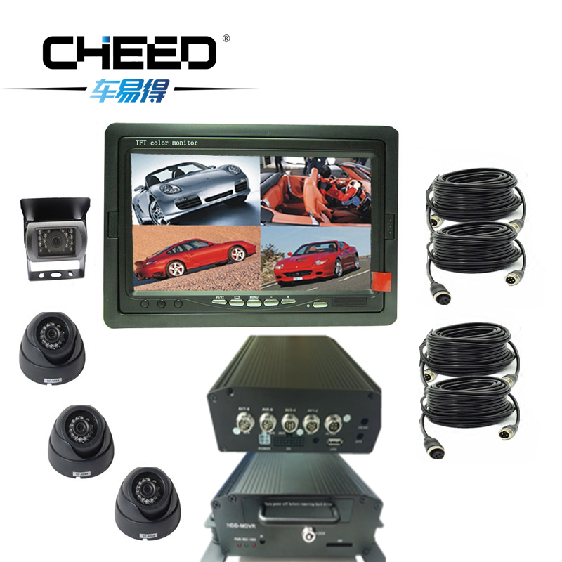 厂家直销 车易得CYD-S7001 工程车 货车360全景记录仪 四路监控 前后左右四分割24V 硬盘500G 1T记录仪