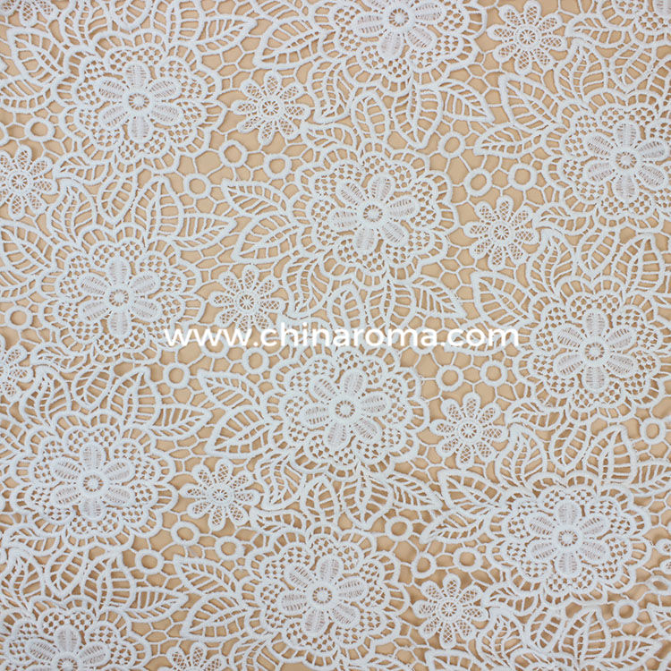 Most popular customized design chemical embroidery lace fabric