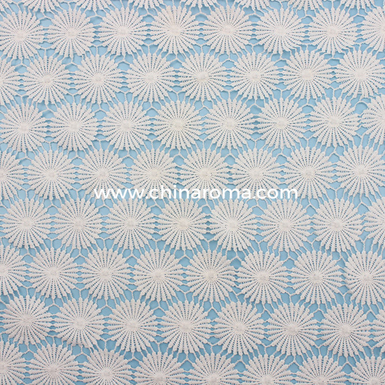 Wholesale water soluble round decorative chemical lace fabric