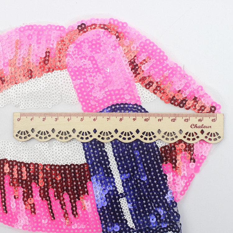 fashion custom applique embroidery design patch with sequins