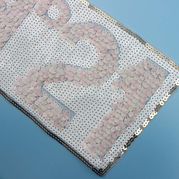 wholesale fashion custom embroidery sequin applique iron on sequin patches