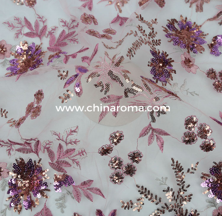 Sequins Wedding Embroidery Lace Fabric
