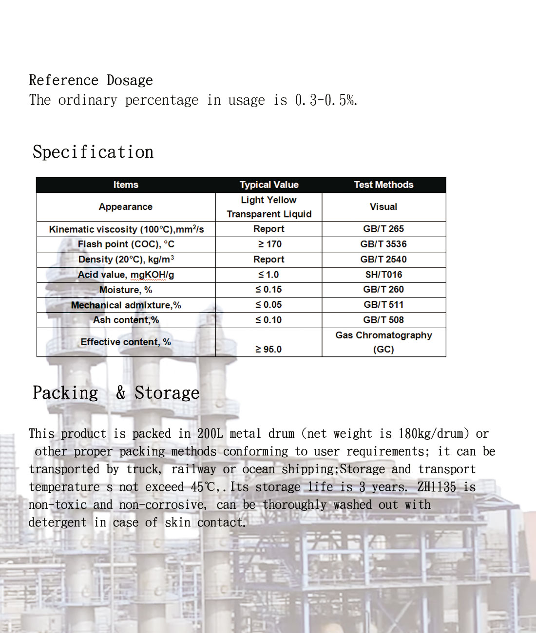 ZH1135 Ester Phenolic Antioxidant