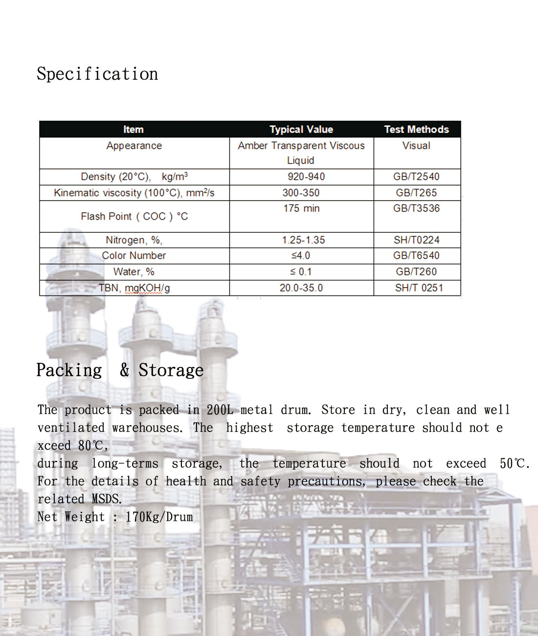 ZH155A  Polyisobutylene Succinimide Explosive Emulsifier