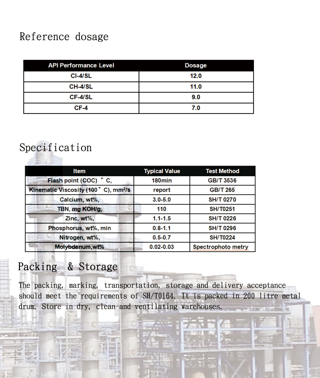 ZH3161 Multifunctional Engine Oil Additive For CI-4/Sl