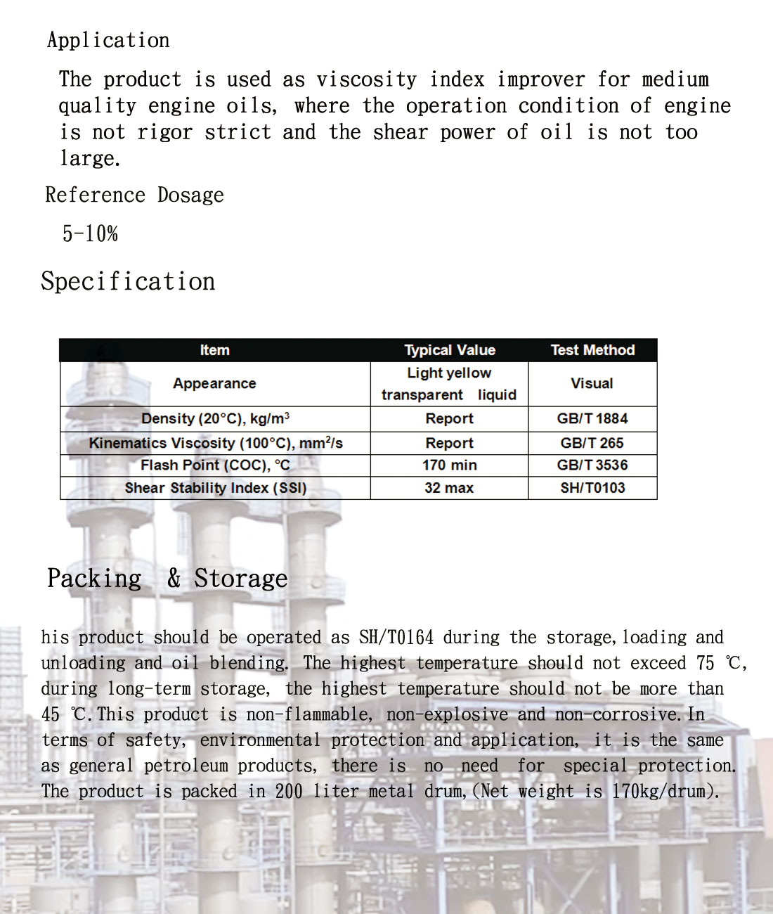 ZH613 Ethylene-Propylene Copolymer Product Introduction