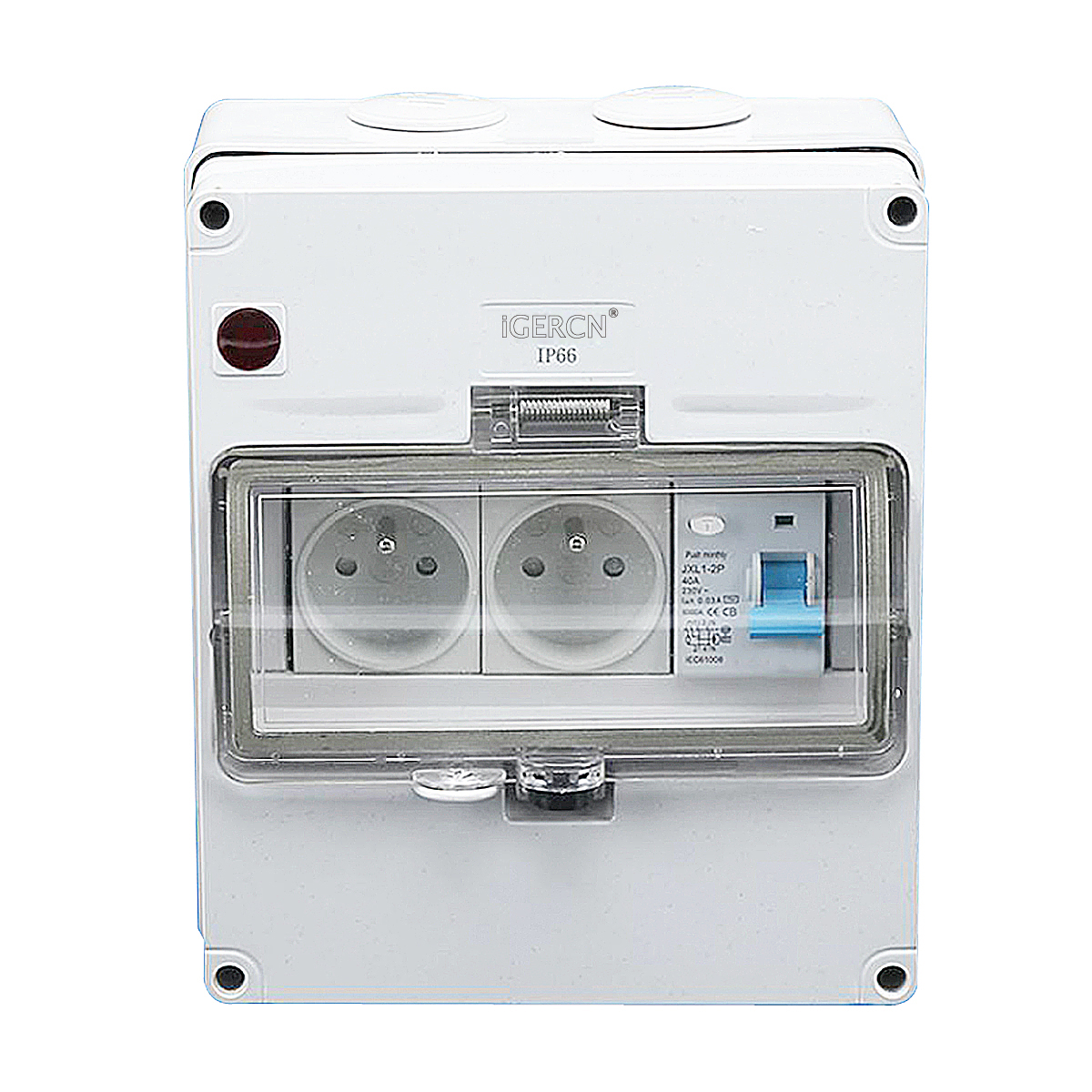 IGLCB8N-1G2FR(1Gang Switch 2Gang Socket 16A-250V~)