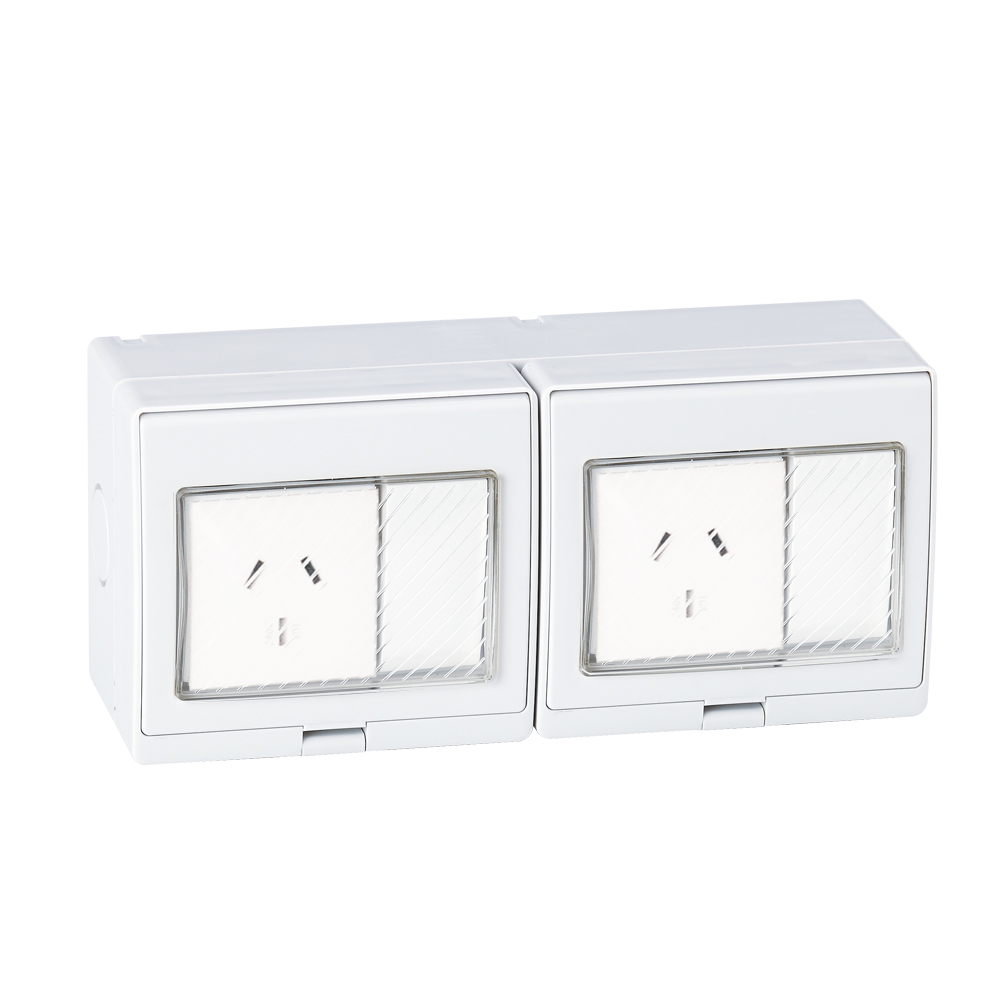 IGL-2AUS(2Gang Switch 2Gang Socket 10A/250V~)