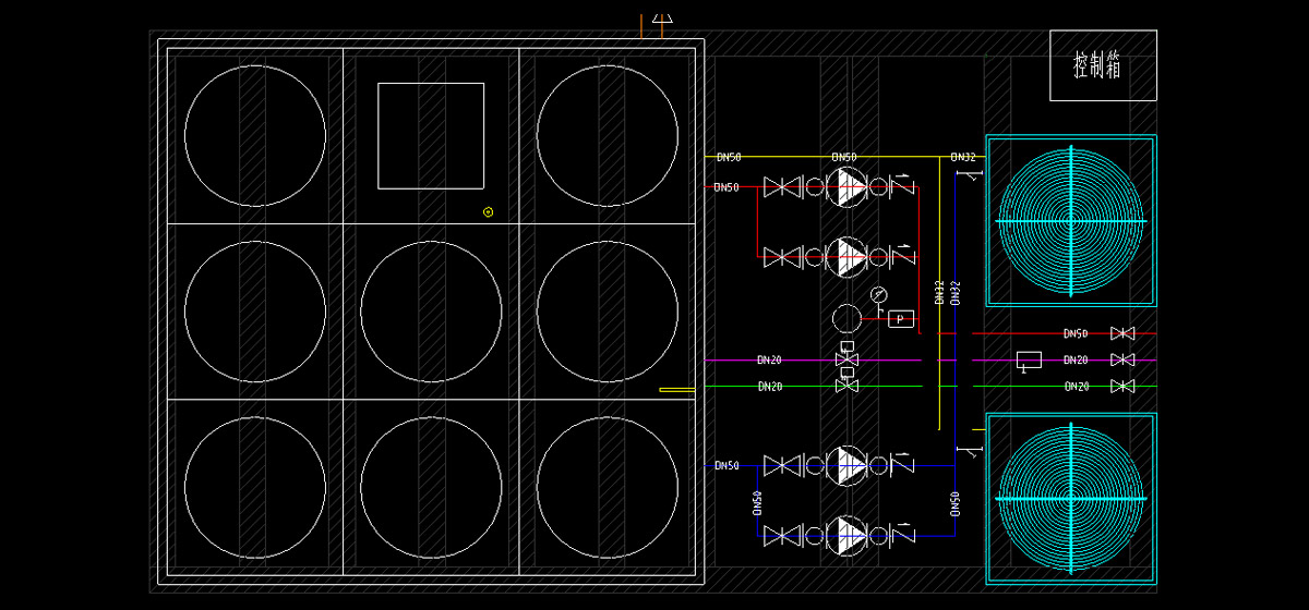 美的商用空气能热水去系统图
