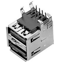USB A母 90度 双层半包单 弹片