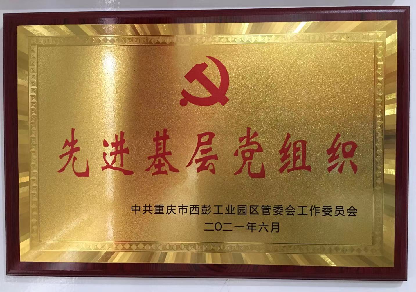 中共重庆耀勇减震器有限公司支部委员会，被评为”先进基层党组织“