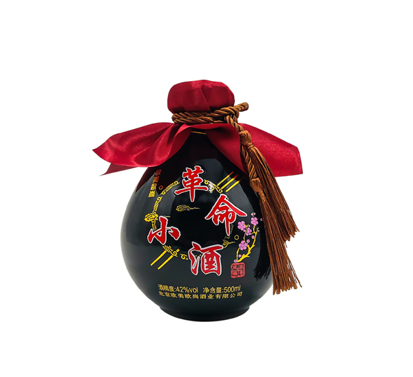 欧美欧尚革命小酒黑釉金花小黑坛42%vol