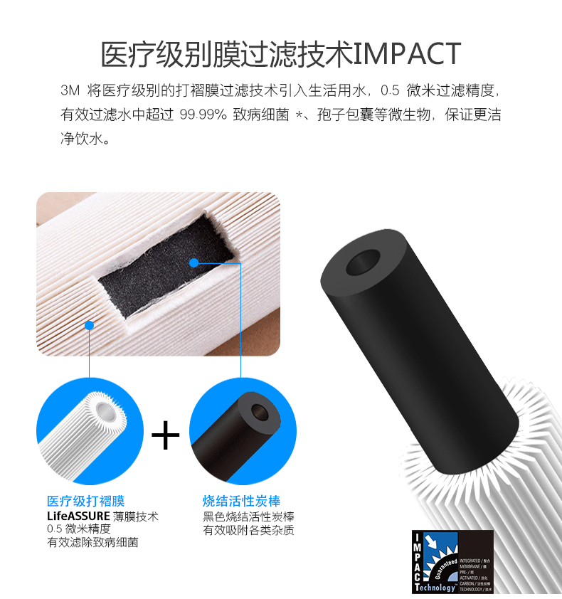 3M净水器CC350家用厨房直饮水龙头过滤 自来水制冰机过滤器大流量