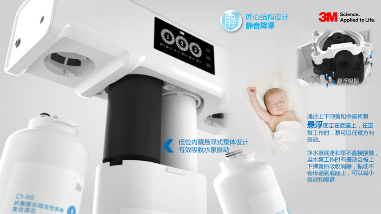 3M净水器R8S-VB家用厨房反渗透无桶纯水机