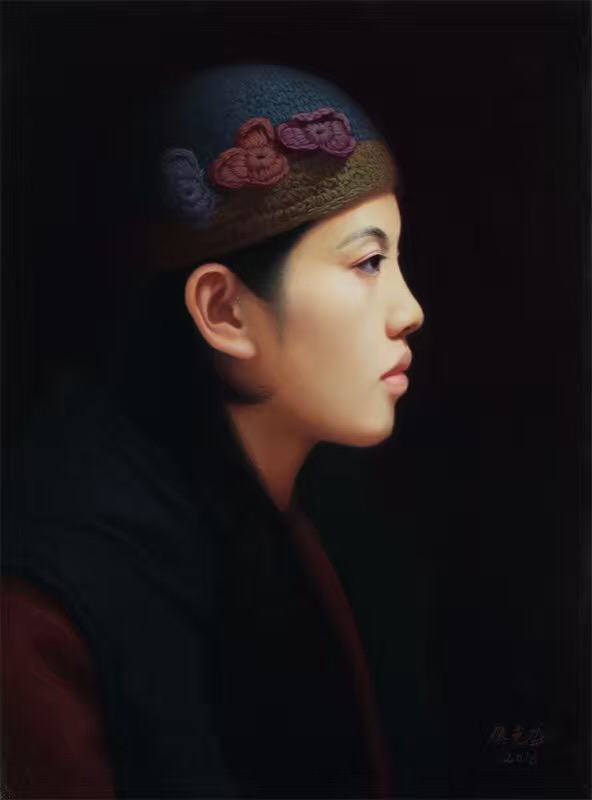 精品人物油画定制  画家廖克胜新作