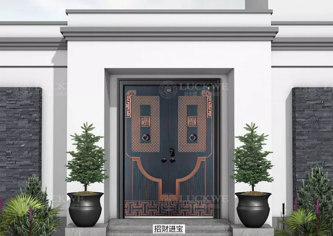 鑲嵌銅門-招財進(jìn)寶