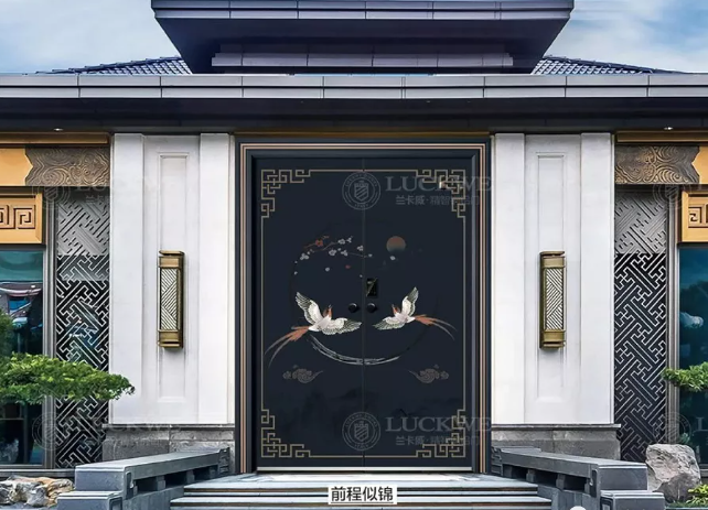 鑲嵌銅門-前程似錦