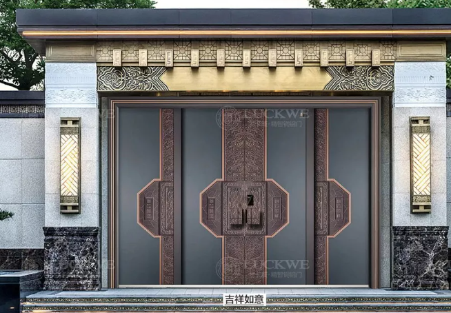 鑲嵌銅門-吉祥如意