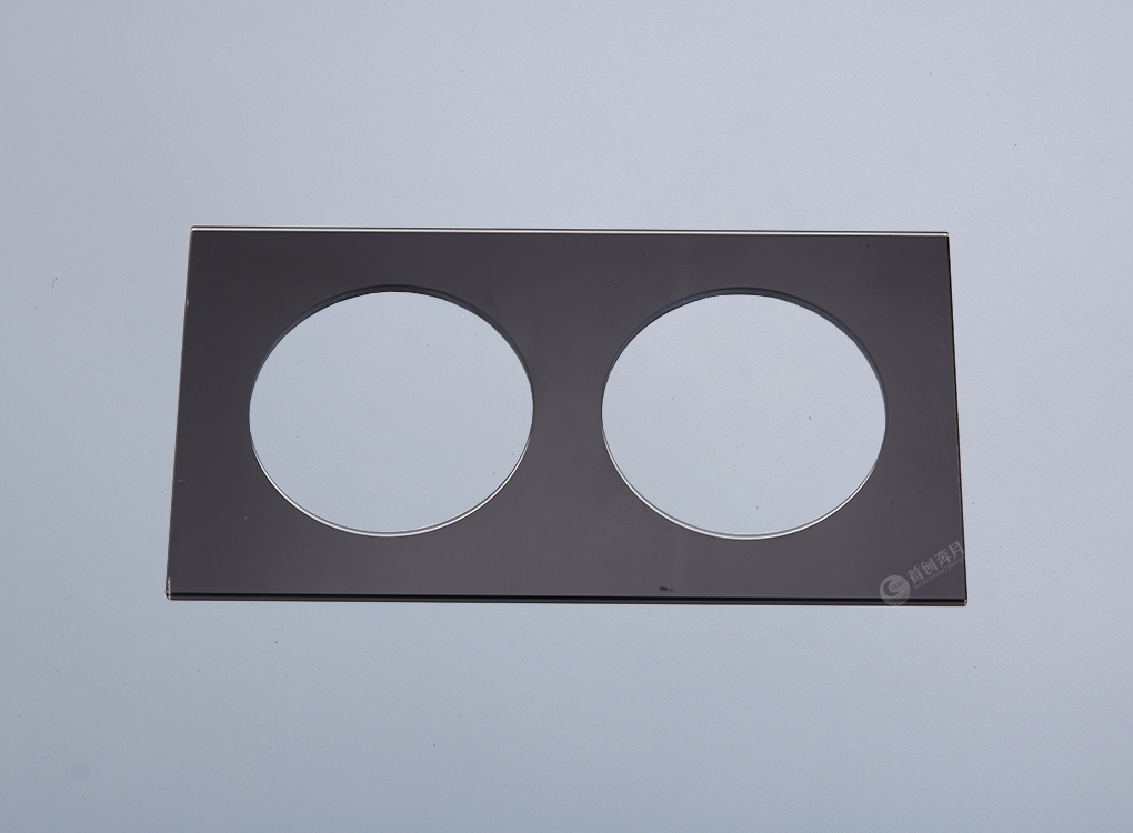 奔月圆形二位玻璃面板（黑色）