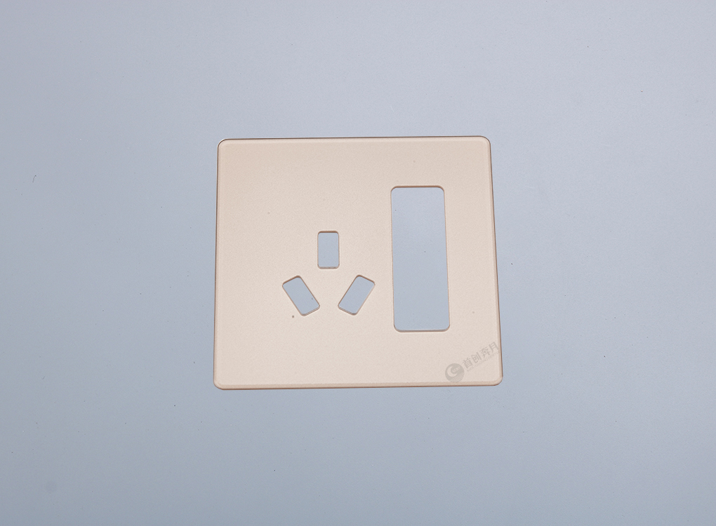 奔月2.5D一开三孔玻璃面板（金色）