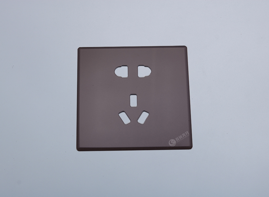 奔月2.5D五孔玻璃面板（咖啡色）