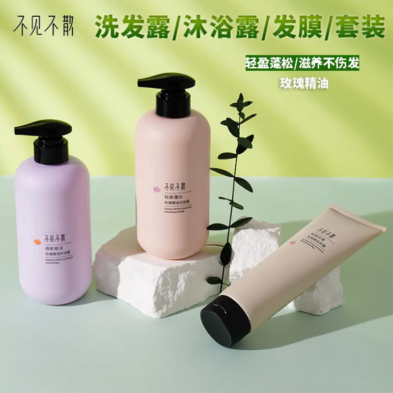 花韻香賞玫瑰精油洗發(fā)+花韻香賞清新爽潔沐浴露+玫瑰輕盈絲滑發(fā)膜