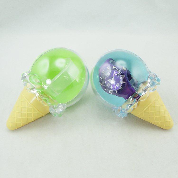 Ice cream shaped plastic watch box