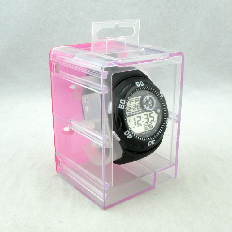 transparent plastic watch box