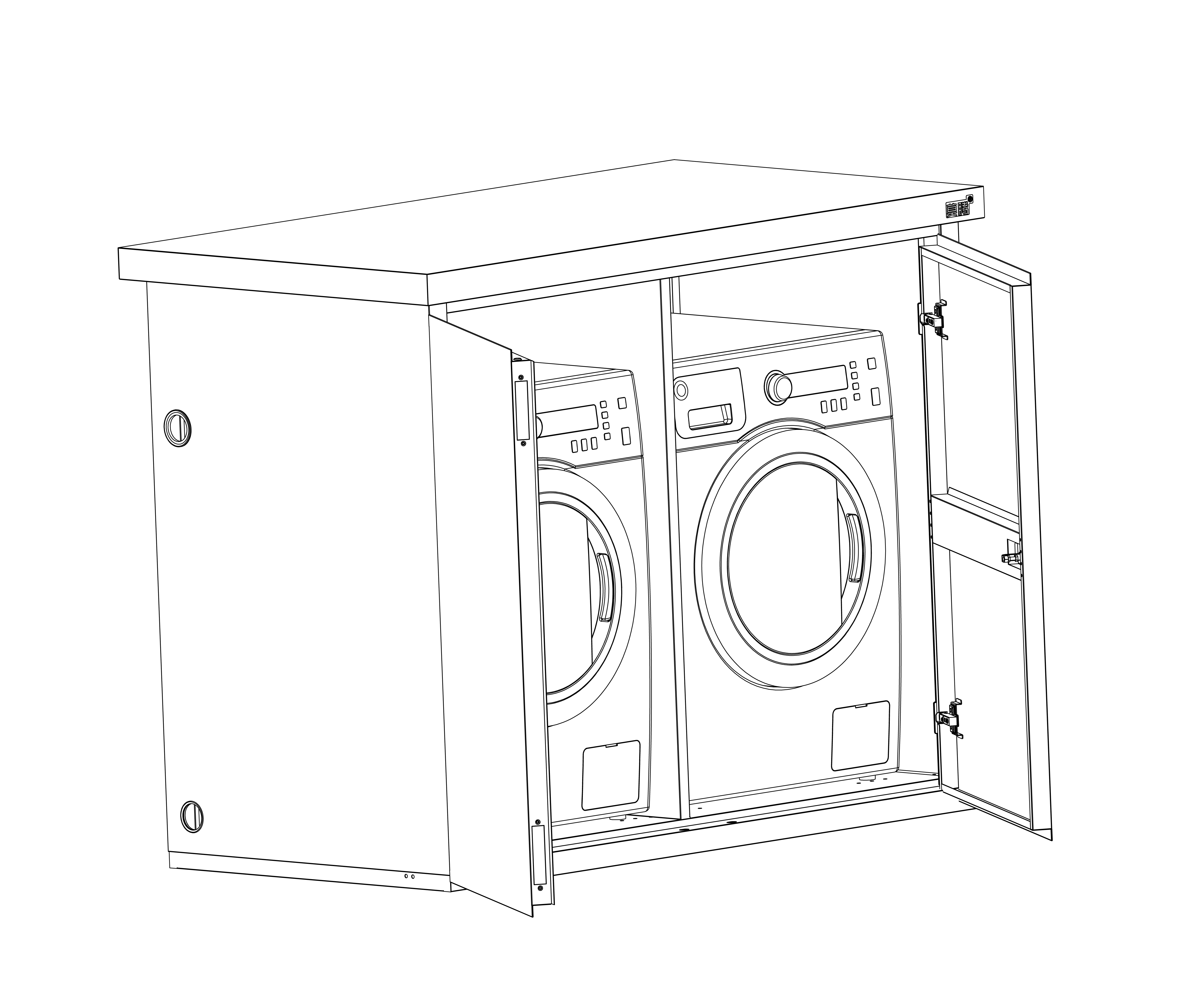 双排洗衣机柜