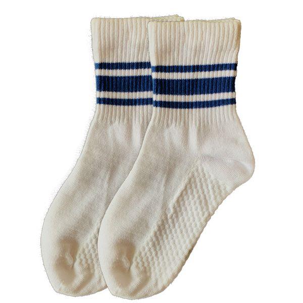 Combed Cotton Striped Anklet Sport Socks