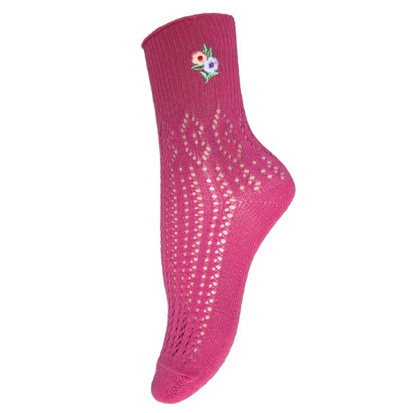 Ankle Pointelle Socks with Embroidery Logo