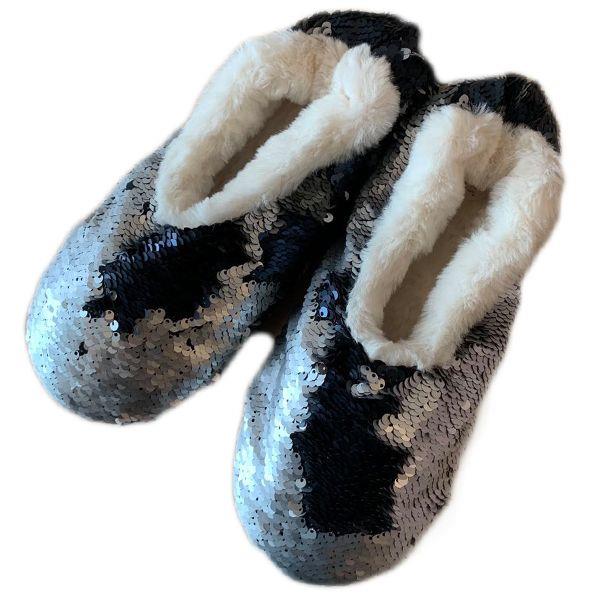 Bling Metallic Shine Womens Cozy Sequin Slippers