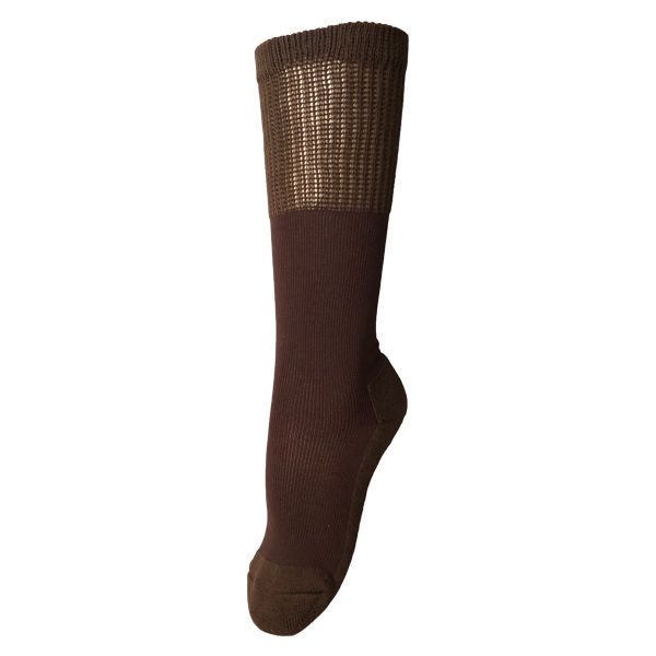 Brown Diabetic Crew Socks For Men