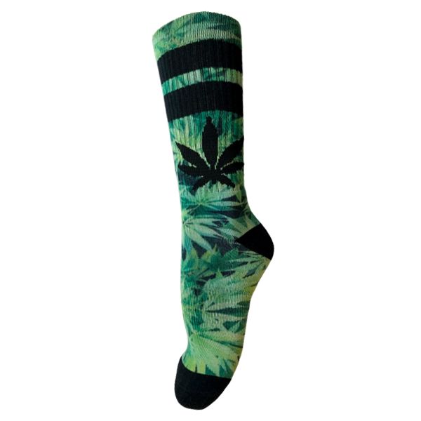 Marijuana Weed Leaf Printed Comfort Crew Socks