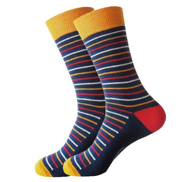 Men Plain Stripe Socks