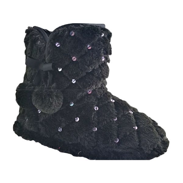 Sequins Velvet Indoor Boot Slipper