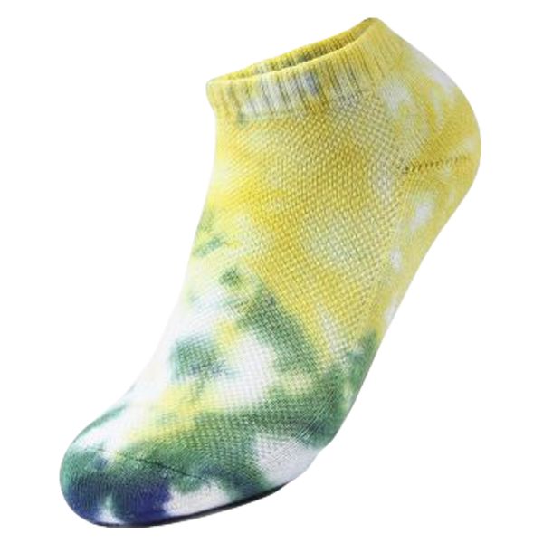 Tie Dye Multi Color Cotton Ankle Socks Yellow