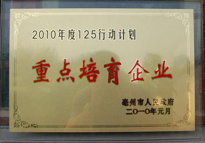 2010年度125行動計劃“”重點培育企業(yè)“”