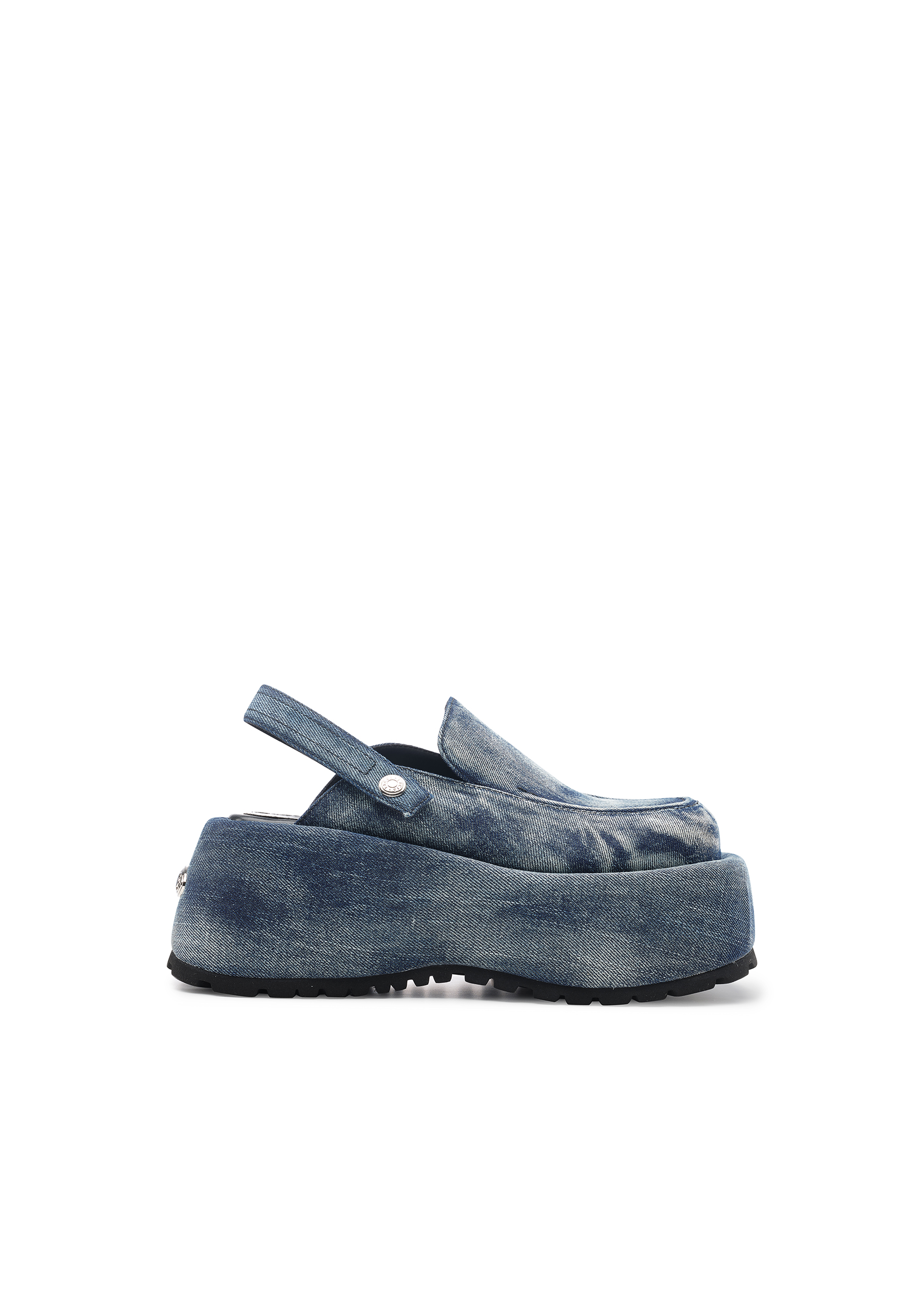 手工水洗牛仔花园厚底凉鞋拖鞋休闲鞋