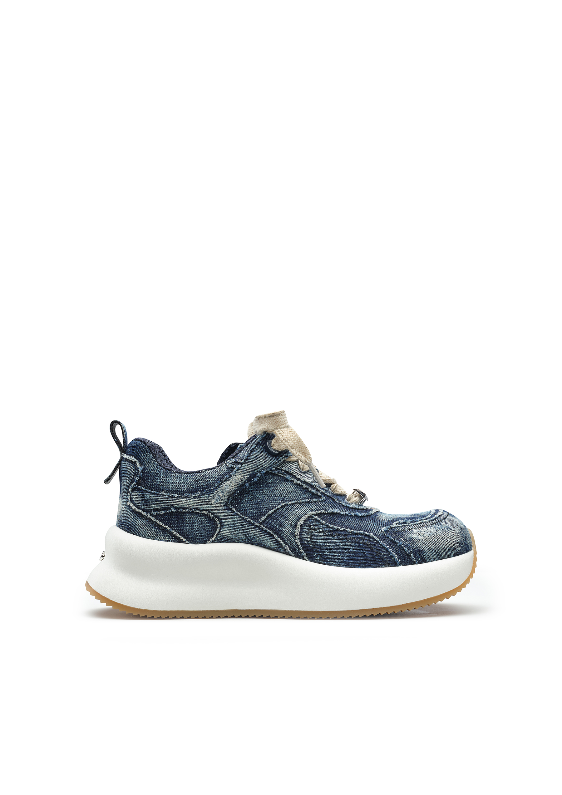 手工水洗牛仔厚底软萌休闲鞋