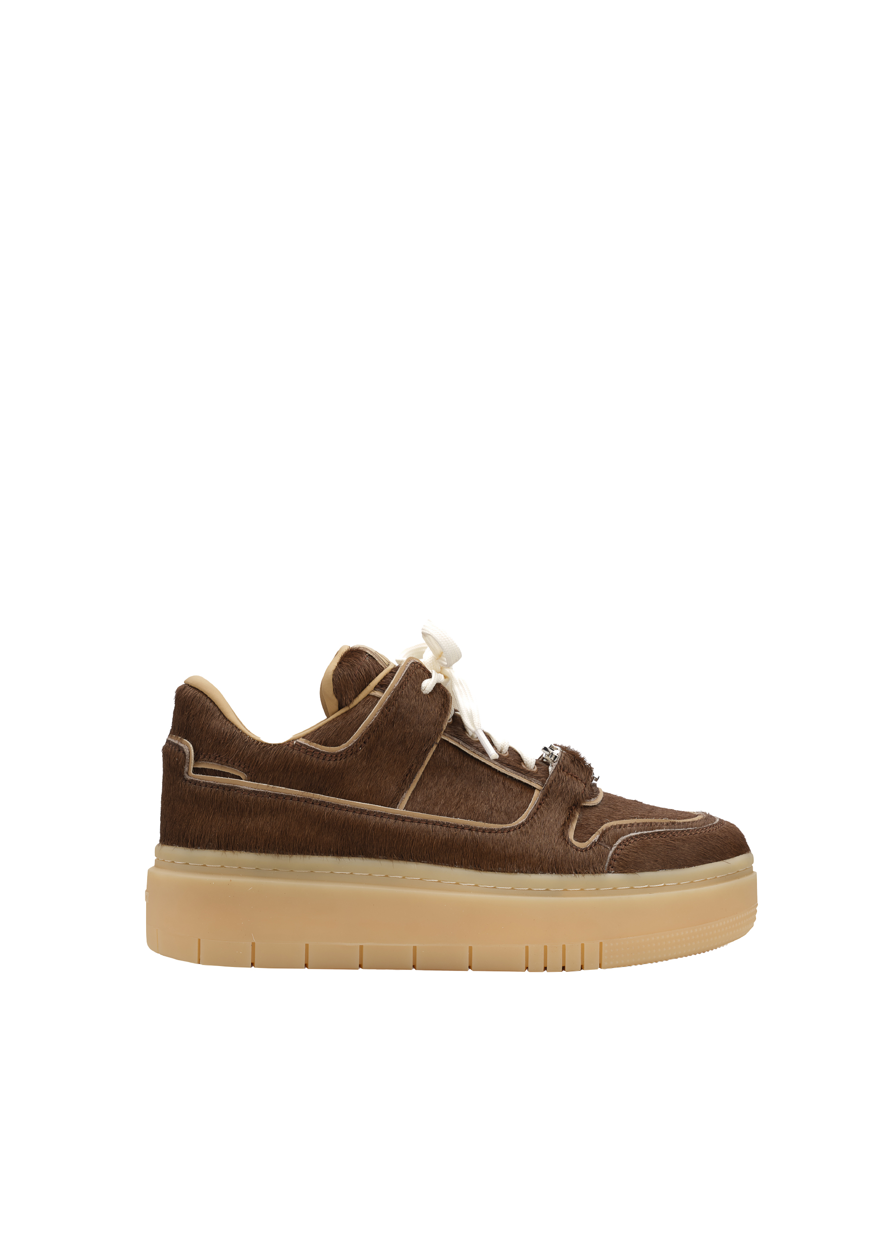 牛皮翻折鞋舌羊毛厚底德训鞋